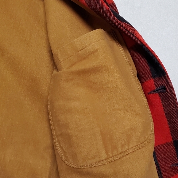 1950s Vintage Woolrich Woolen Mills Mackinaw Red Plaid Wool Hunting Jacket L - Picture 15 of 16